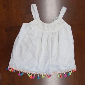 Super fun NWOT fringed girls tank S Med
